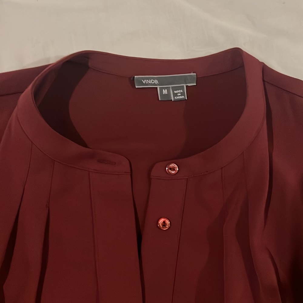 VINCE super cute burgundy maroon tunic dress size medium - Picture 4 of 8